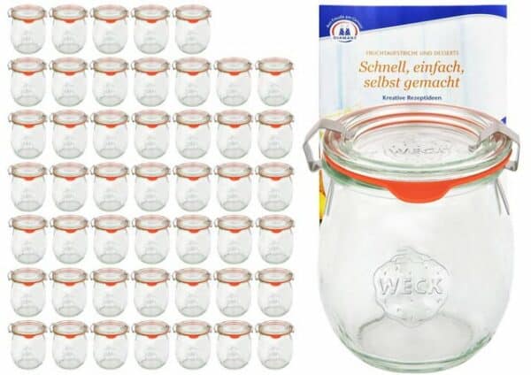 MamboCat Einmachglas 48er Set Weck Gläser 220 ml Tulpengläser mit 48 Glasdeckeln
