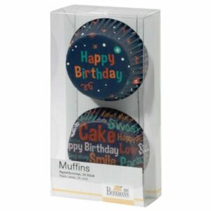 Birkmann Muffinform Happy Birthday Papierförmchen 24 Stück Blau