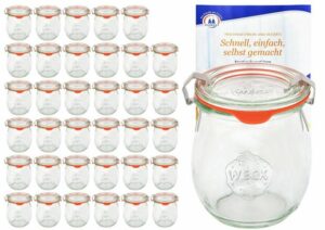 MamboCat Einmachglas 36er Set Weck Gläser 220 ml Tulpengläser mit 36 Glasdeckeln