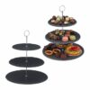 relaxdays Etagere 2 x Etagere Schiefer 3 Etagen
