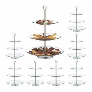 relaxdays Etagere 8 x Runde Etagere 3-stufig