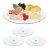 relaxdays Servierplatte 4 x Glas Servierplatte drehbar