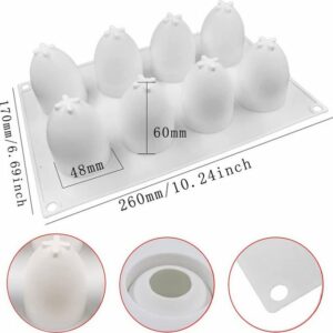 OYNYSN Schokoladenform Ostereier Silikonform 8 Hohlräume Ostereier Backform