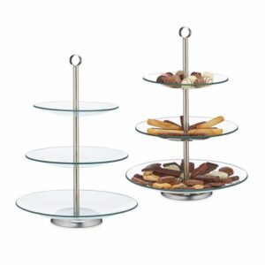 relaxdays Etagere 2 x Runde Etagere 3-stufig