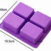 FLDHood Silikonform 2 Stück 4 Hohlräume Baumform handgemachte Seifenform Silikonform