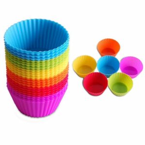 Sarfly Muffinform 24 Pcs Reusable Silicone Cupcake Moulds Muffin Moulds