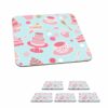 MuchoWow Glasuntersetzer Torte - Tee - Cupcake - Rosa - Design