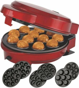 EPIQ Donut-Maker 3in1 Donut Muffin und Popcake-Maker 3 wechselbare Backplatten Rot