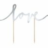 partydeco Einweggeschirr-Set Cake Topper - love - 17cm