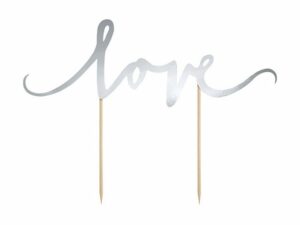 partydeco Einweggeschirr-Set Cake Topper - love - 17cm