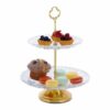 relaxdays Etagere 2-stöckige Etagere aus Glas