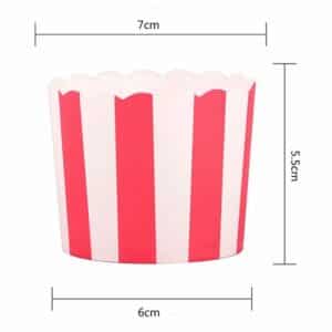 KOMIRO Einwegbecher Muffinförmchen Papier Cupcake Mini Muffins Deko Rote Weiße Streifen