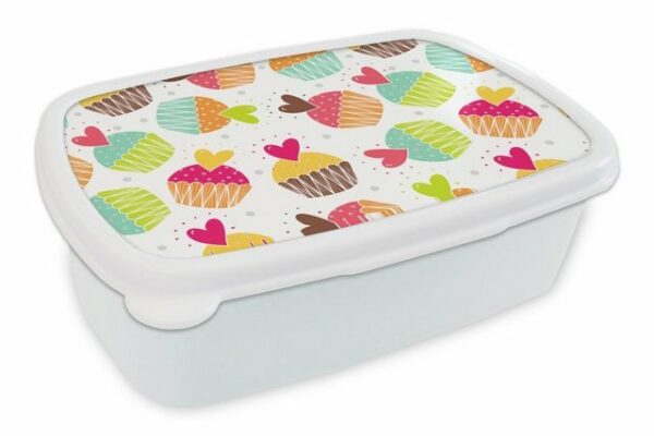MuchoWow Lunchbox Muffin - Regenbogen - Design - Herz
