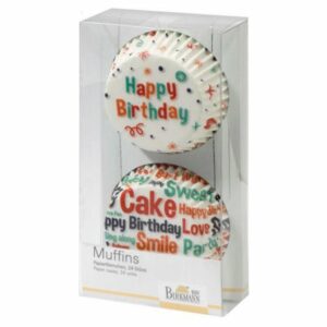 Birkmann Muffinform Happy Birthday Papierförmchen 24 Stück Weiß