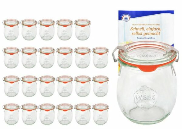 MamboCat Einmachglas 24er Set Weck Gläser 220 ml Tulpengläser mit 24 Glasdeckeln