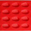 FLDHood Muffinform Muschelförmige Silikonkuchenform rot