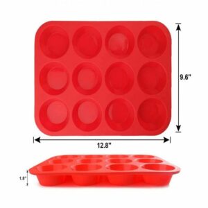 Ormromra Muffinform Muffinblech aus Silikon für 12 Muffins