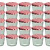 MamboCat Einmachglas CAPCRO 25er Set Sturzglas 230 ml Marmeladenglas Einmachglas Einweckglas To 82 rot karierter Deckel