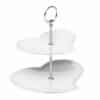 Brillibrum Etagere Herz Etagere Weiß Porzellan Herz-Etagere Gebäckschalen Telleretagere