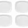 Luigi Bormioli Servierplatte 4er Set Platte Parma rechteckig 34x24cm zum Anrichten aus weißem Opalglas