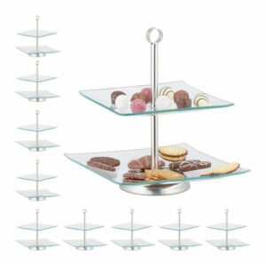 relaxdays Etagere 10 x Etagere 2-stufig