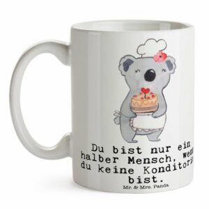 Mr. & Mrs. Panda Tasse Konditorin mit Herz - Weiß - Geschenk