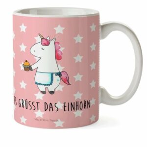 Mr. & Mrs. Panda Kinderbecher Einhorn Muffin - Rot Pastell - Geschenk