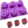 Elkuaie Silikonform DIY Seifenformen Rose Silikonform für Seife