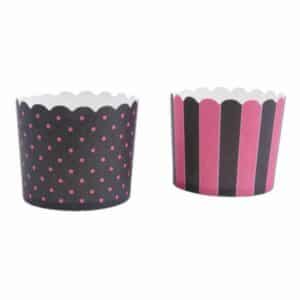 STÄDTER Muffinform Cupcake Schwarz-Rosa Maxi 12 Stück