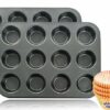 mixed24 Muffinform 2x 12er Backblech Backform Muffinform für insgesamt 24 Muffins + 100 Papierförmchen