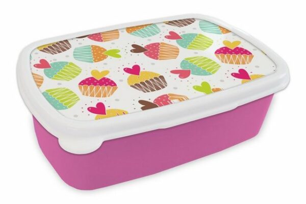 MuchoWow Lunchbox Muffin - Regenbogen - Design - Herz
