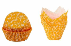 Demmler Muffinform Mango (Orange) mit weißem Muster