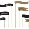 partydeco Einweggeschirr-Set Caketopper Flaggen