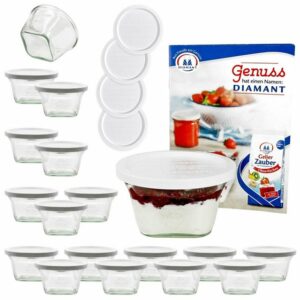 MamboCat Einmachglas 18er Set Weck Quentin 290 ml + 18 Frischhaltedeckel mit Rezeptheft