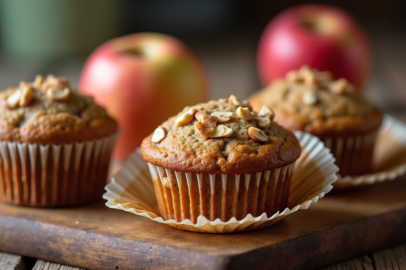 Äpfel Haferflocken Muffins ohne Zucker