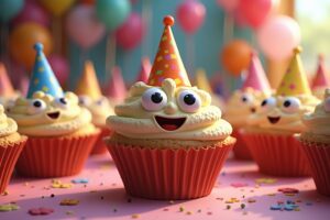Lustige Muffins für Kindergeburtstage